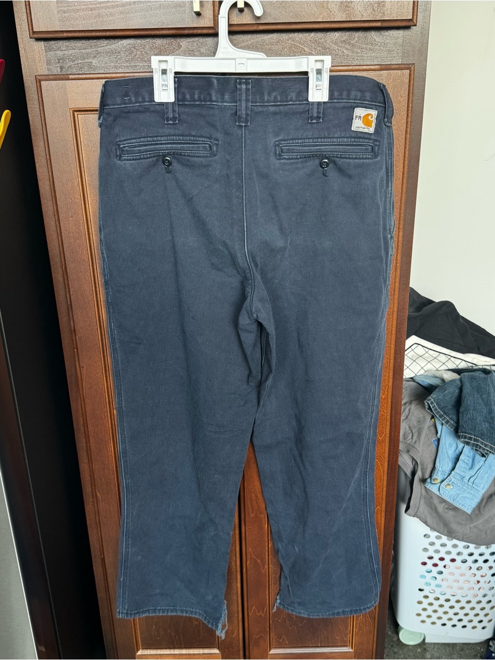 Carhartt FR Flame Resistant Work Pants Navy Blue Distressed Faded 32x30